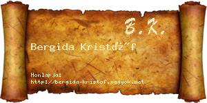 Bergida Kristóf névjegykártya
