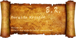 Bergida Kristóf névjegykártya